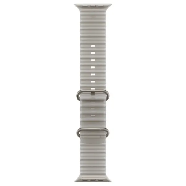 Apple Watch Series Ultra 4 49mm Natural Titanium Case with Translucent Gray Ocean Band One Size